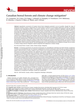 Canadian Boreal Forests and Climate Change Mitigation1 T.C