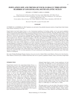 Population Size and Trends of Four Globally Threatened Seabirds at Gough Island, South Atlantic Ocean