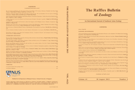 The Raffles Bulletin of Zoology