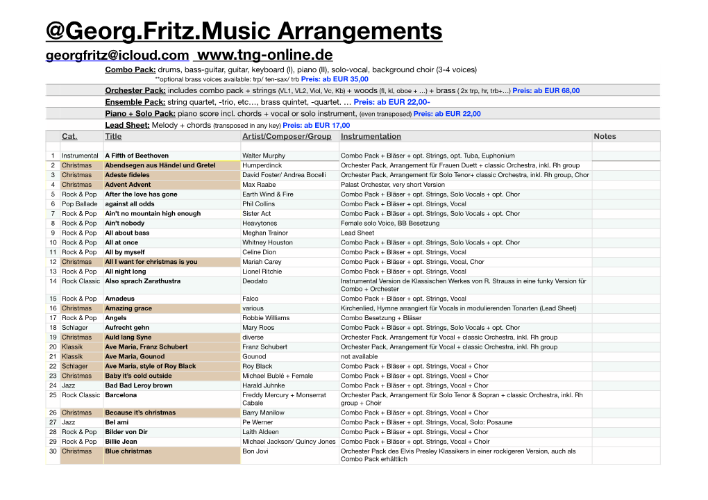 Arrangement Liste