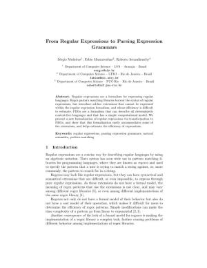 From Regular Expressions to Parsing Expression Grammars