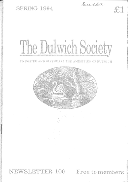 Dulwich Society Newsletter Saturday, March 19