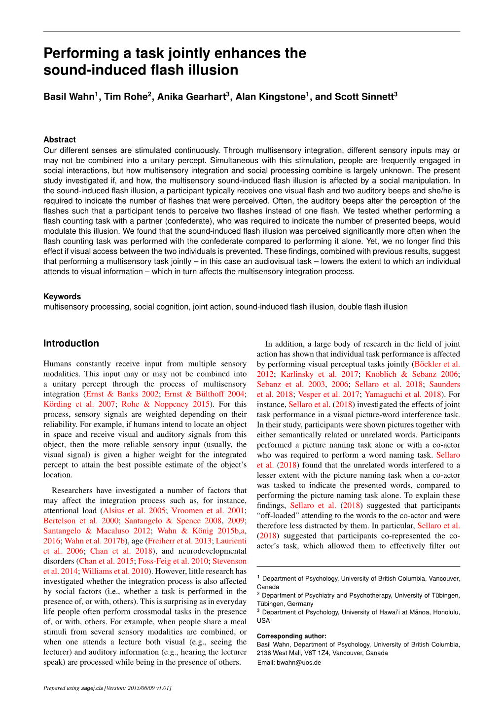 Performing a Task Jointly Enhances the Sound-Induced Flash Illusion