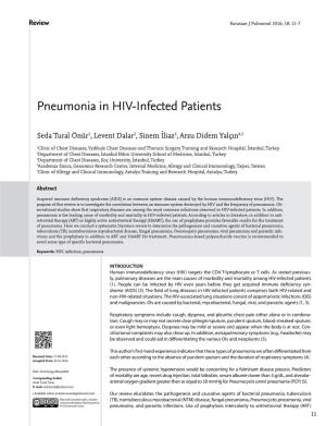 Pneumonia in HIV-Infected Patients