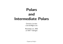 Polars and Intermediate Polars