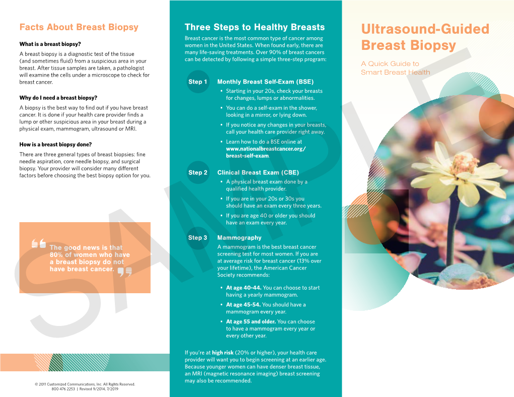 Ultrasound-Guided Breast Biopsy Uses an Ultrasound Deodorant, Ointment Or Cream Near Your Breasts