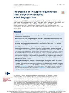 Progression of Tricuspid Regurgitation After Surgery for Ischemic Mitral Regurgitation