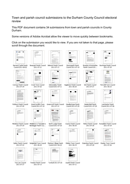 Town and Parish Council Submissions to the Durham County Council Electoral Review