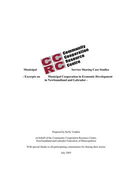 Municipal Service Sharing Case Studies on Ec Dev 2006