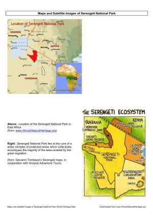 Maps and Satellite Images of Serengeti National Park