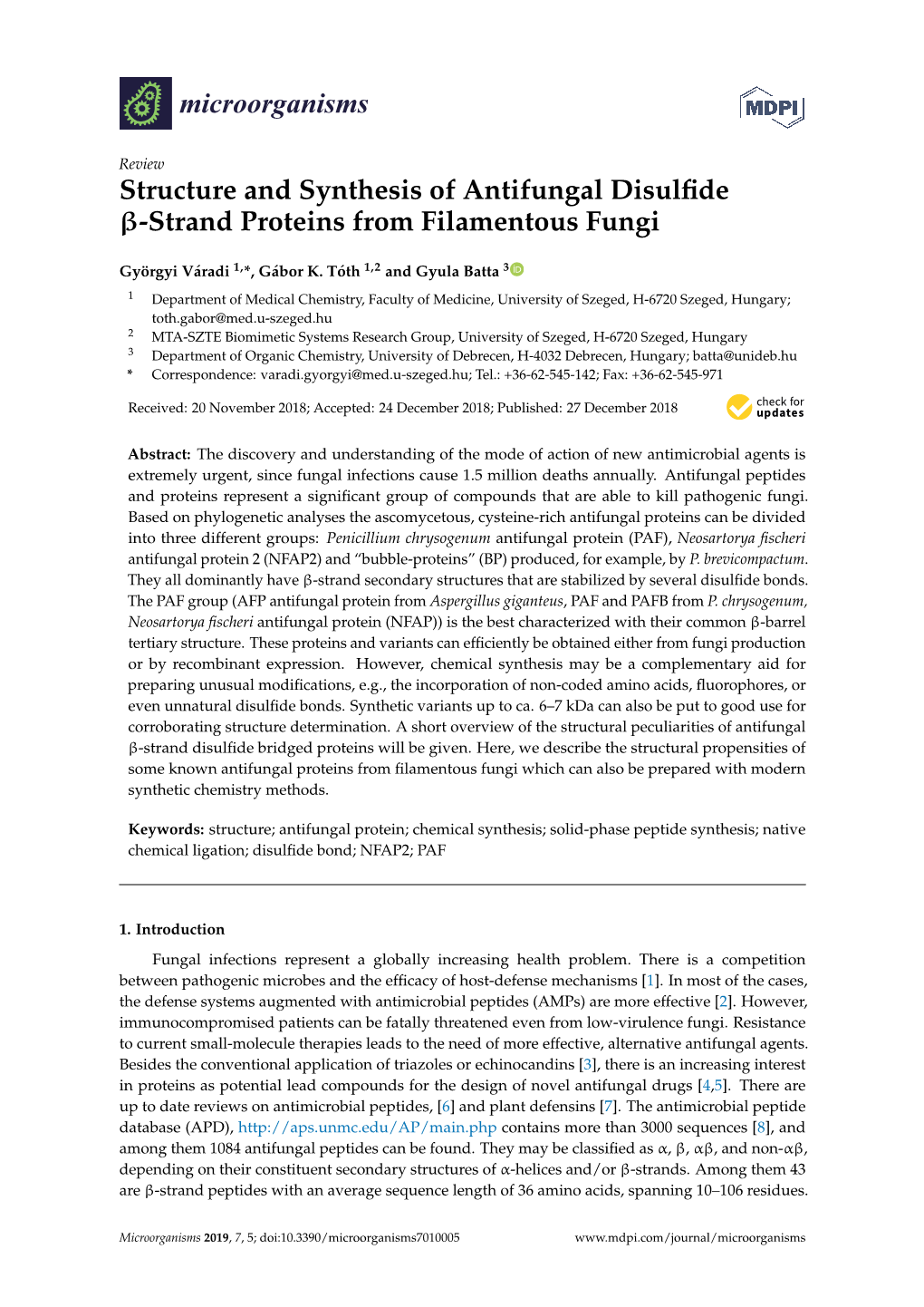 Structure and Synthesis of Antifungal Disulfide