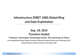 Infrastructure SINET 100G Global Ring and Data Exploitation