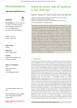 Testing the Sensory Trade-Off Hypothesis in New World Bats