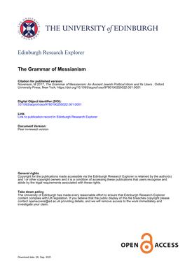 Novenson Grammar of Messianism Chapter 1