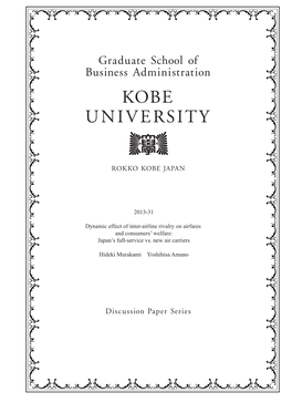 2013-31 Dynamic Effect of Inter-Airline Rivalry on Airfares And