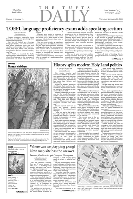 THE TUFTS DAILY NEWS | FEATURES Thursday, September 29, 2005