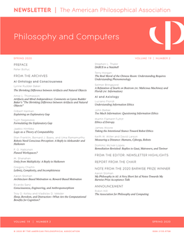 APA Newsletter on Philosophy and Computers, Vol. 19, No. 2 (Spring
