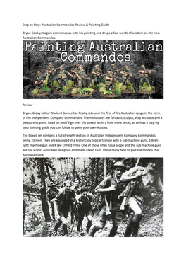 Step by Step: Australian Commandos Review & Painting Guide Bryan Cook Yet Again Astonishes Us with His Painting and Drops A