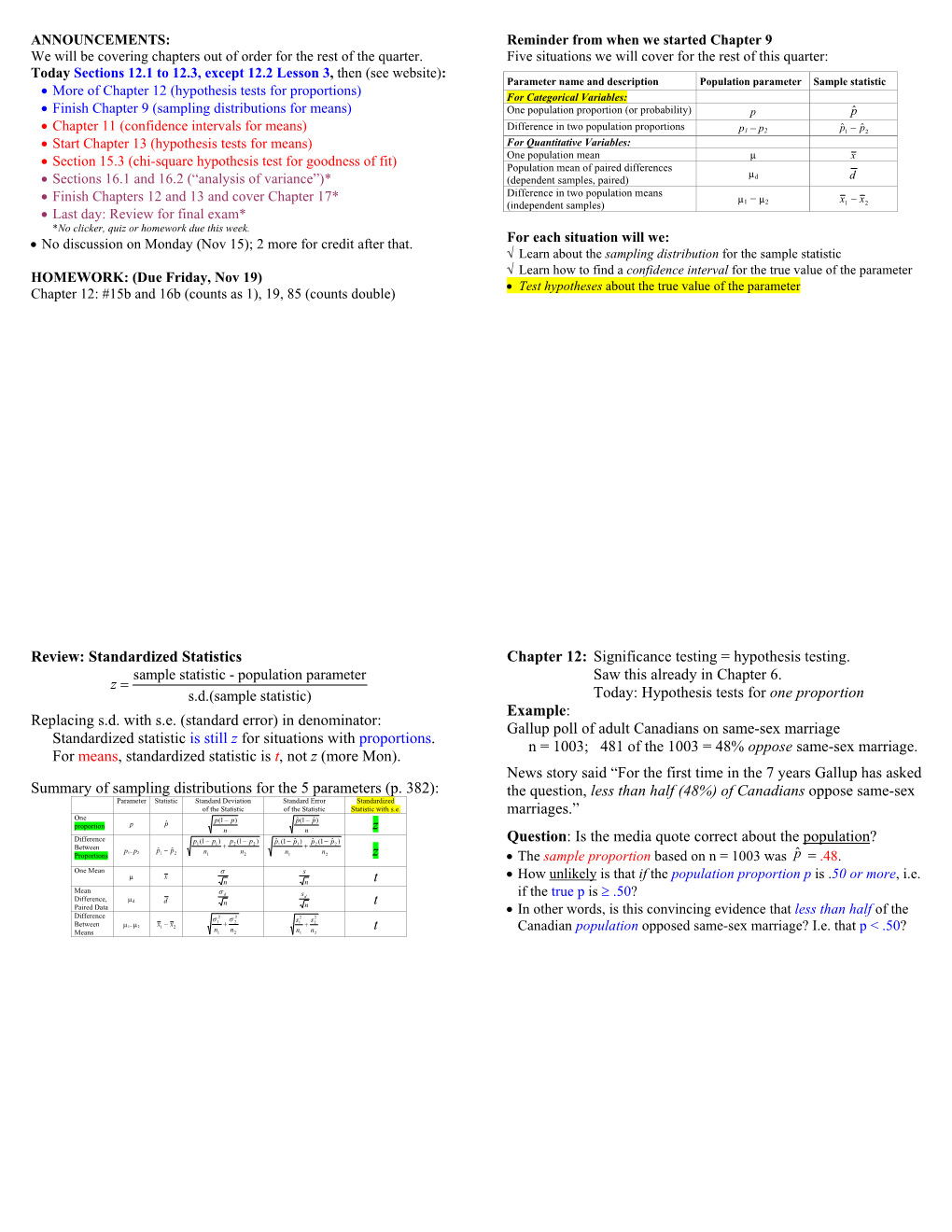 (Standard Error) in Denominator: Standardized Statistic Is Still Z