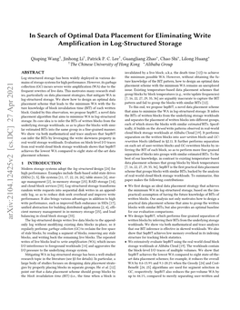 In Search of Optimal Data Placement for Eliminating Write Amplification in Log-Structured Storage