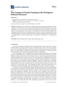 The Concept of Family Farming in the Portuguese Political Discourse