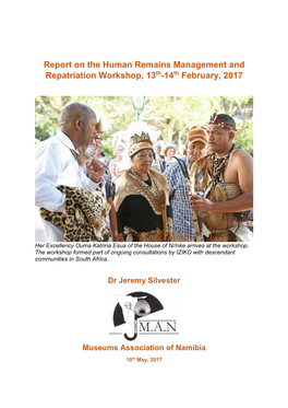 Report on the Human Remains Management and Repatriation Workshop, 13Th-14Th February, 2017