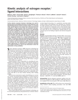 Kinetic Analysis of Estrogen Receptor Ligand Interactions