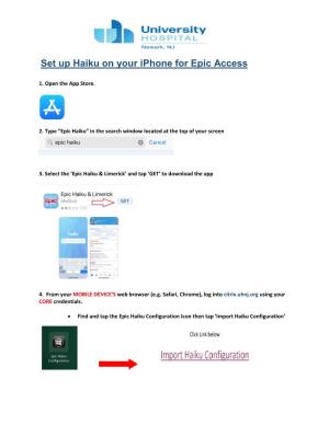 Set up Haiku on Your Iphone for Epic Access