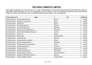 The India Cements Limited