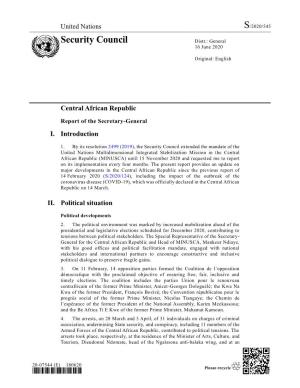 Central African Republic Report of the Secretary-Gen