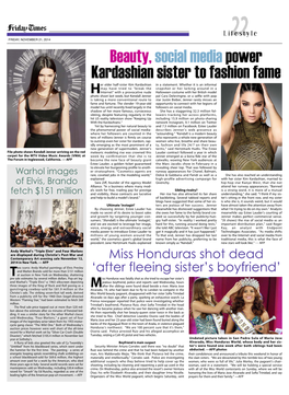 Beauty, Social Media Power Kardashian Sister to Fashion Fame