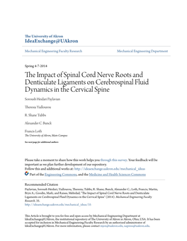 The Impact of Spinal Cord Nerve Roots and Denticulate Ligaments on Cerebrospinal Fluid Dynamics in the Cervical Spine