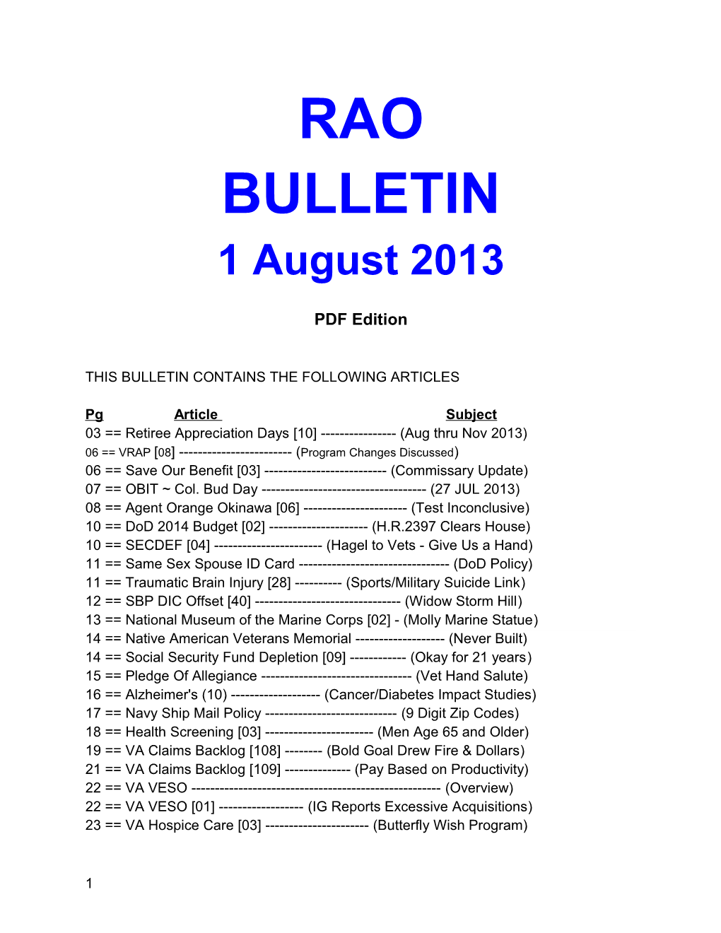 This Bulletin Contains the Following Articles s2