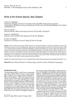 Birds of the Snares Islands, New Zealand