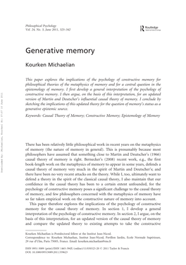 Generative Memory