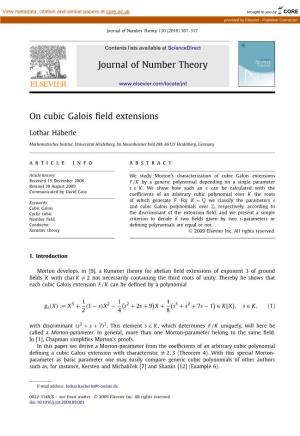 On Cubic Galois Field Extensions