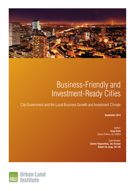 Business-Friendly and Investment-Ready Cities