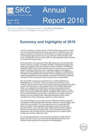 SKC Annual Report 2016