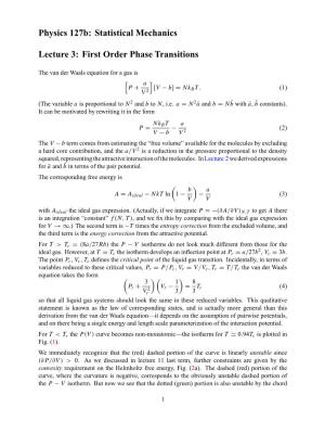 First Order Phase Transitions