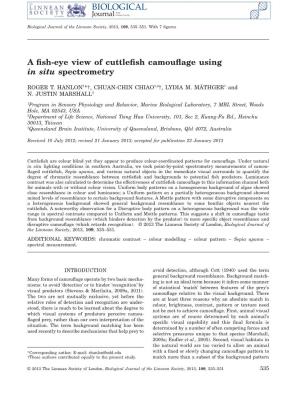 A Fish-Eye View of Cuttlefish Camouflage Using in Situ Spectrometry