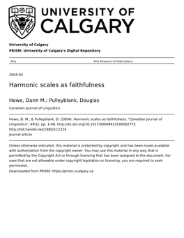 Harmonic Scales As Faithfulness