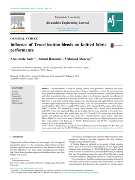 Influence of Tencel/Cotton Blends on Knitted Fabric Performance