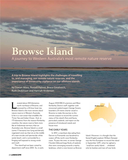 Browse Island a Journey to Western Australia’S Most Remote Nature Reserve