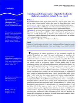 Simultaneous Bilateral Rupture of Patellar Tendons in Diabetic Hemodialysis Patient: a Case Report