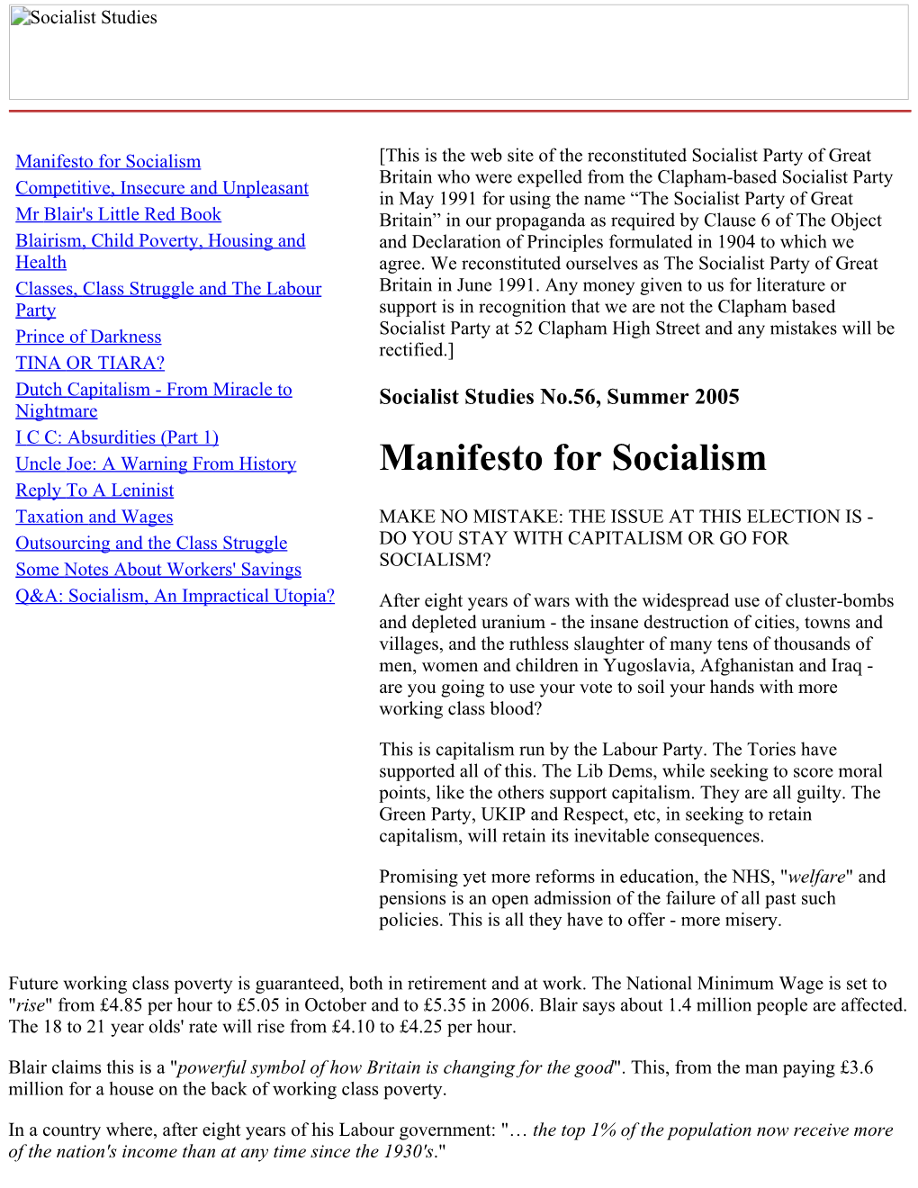 Manifesto for Socialism