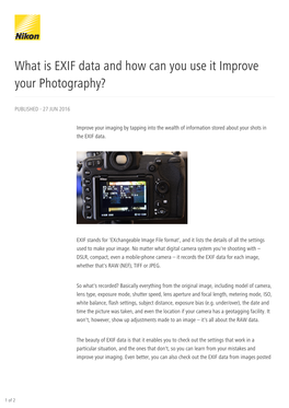 What Is EXIF Data and How Can You Use It Improve Your Photography?