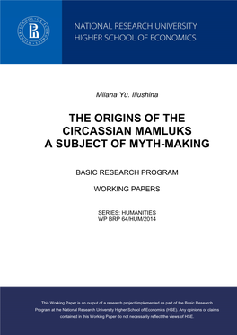 The Origins of the Circassian Mamluks a Subject of Myth-Making