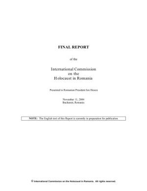 FINAL REPORT International Commission on the Holocaust In