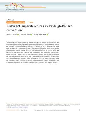 Turbulent Superstructures in Rayleigh-Bأ©Nard Convection