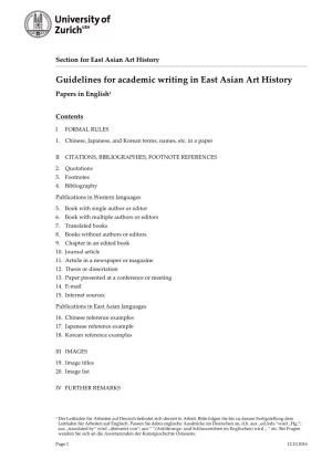 Guidelines for Academic Writing in East Asian Art History Papers in English1